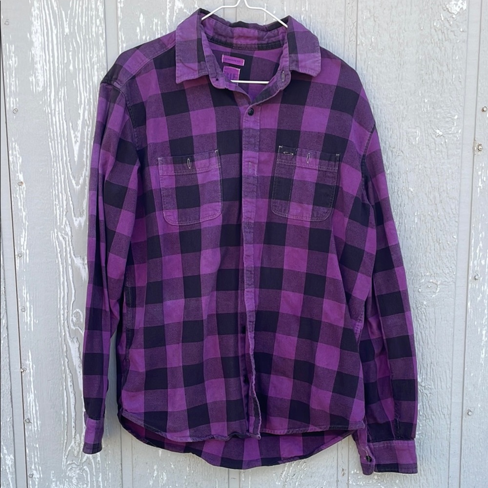 Purple and Black Checkered Men's Shirt